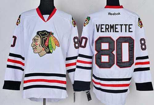 Men’s Chicago Blackhawks #80 Antoine Vermette White Jersey