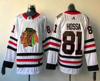 Men’s Chicago Blackhawks #81 Marian Hossa White 2017-2018 Hockey Stitched NHL Jersey