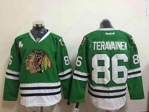 Men’s Chicago Blackhawks #86 Teuvo Teravainen Green Jersey