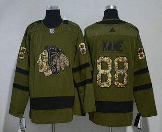 Men’s Chicago Blackhawks #88 Patrick Kane Green Salute To Service 2017-2018 Hockey Stitched NHL Jersey