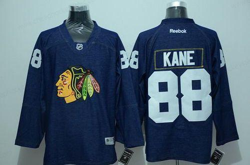 Men’s Chicago Blackhawks #88 Patrick Kane Navy Blue Denim Fabric Fashion Hockey Jersey