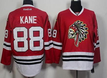 Men’s Chicago Blackhawks #88 Patrick Kane Red The Indians Skulls Fashion Jersey