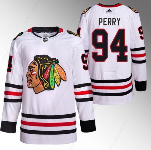 Men’s Chicago Blackhawks #94 Corey Perry White Stitched Hockey Jersey