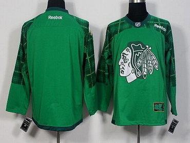 Men’s Chicago Blackhawks Blank Green 2016 St. Patrick’S Day Hockey Jersey