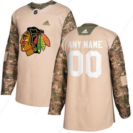 Men’s Chicago Blackhawks Camo Adidas Veterans Day Custom Practice Jersey