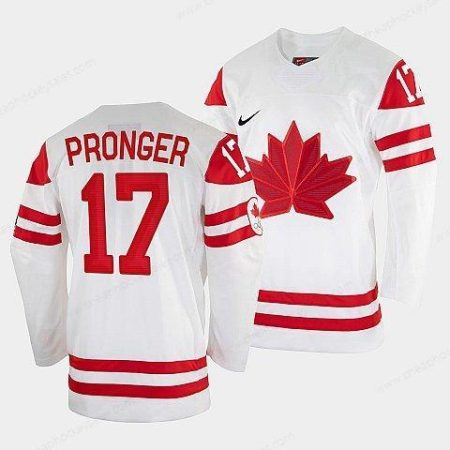 Men’s Chris Pronger Canada Hockey White 2022 Winter Olympic #17 Salt Lake City Jersey