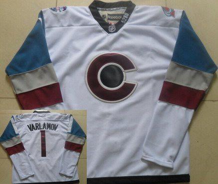 Men’s Colorado Avalanche #1 Semyon Varlamov White 2016 Stadium Series Hockey Jersey