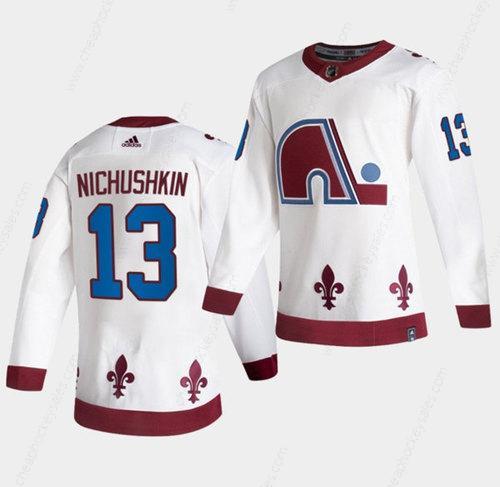 Men’s Colorado Avalanche #13 Valeri Nichushkin 2020-21 White Reverse Retro Stitched Jersey