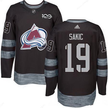 Men’s Colorado Avalanche #19 Joe Sakic Black 100Th Anniversary Stitched NHL 2017 Adidas Hockey Jersey