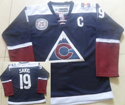 Men’s Colorado Avalanche #19 Joe Sakic Reebok Navy Blue 20Th Alternate Premier Jersey