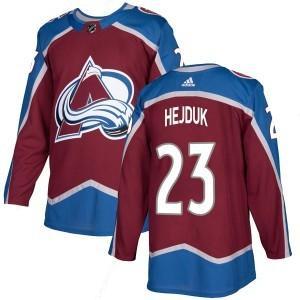 Men’s Colorado Avalanche #23 Milan Hejduk Adidas Authentic Burgundy Home Jersey