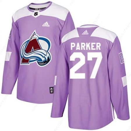 Men’s Colorado Avalanche #27 Scott Parker Adidas Authentic Fights Cancer Practice Purple Jersey