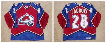 Men’s Colorado Avalanche #28 Eric Lacroix Colorado Avalanche Game Worn 1996-97 Jersey