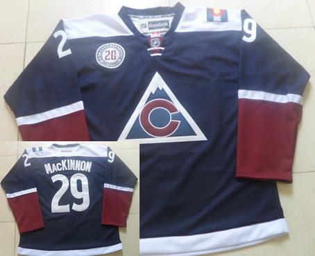 Men’s Colorado Avalanche #29 Nathan Mackinnon Reebok Navy Blue 20Th Alternate Premier Jersey