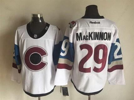 Men’s Colorado Avalanche #29 Nathan Mackinnon Reebok White 2016 Stadium Series Hockey Jersey