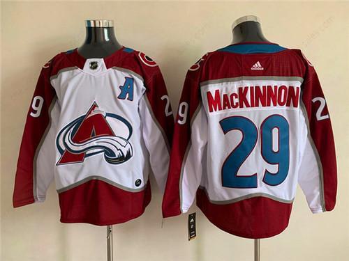 Men’s Colorado Avalanche #29 Nathan Mackinnon With A Ptach White Stitched Jersey