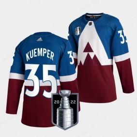 Men’s Colorado Avalanche ##35 Darcy Kuemper Blue 2022 Stanley Cup Final Patch Adidas Stitched NHL Jersey