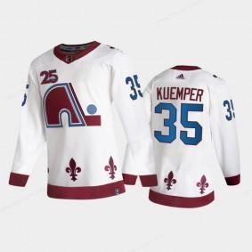 Men’s Colorado Avalanche #35 Darcy Kuemper White 2021 Retro Special Edition Stitched NHL Jersey