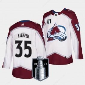 Men’s Colorado Avalanche #35 Darcy Kuemper White 2022 Stanley Cup Final Patch Adidas Stitched NHL Jersey