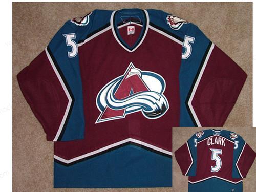 Men’s Colorado Avalanche #5 Brett Clark Game Worn Reebok Jersey