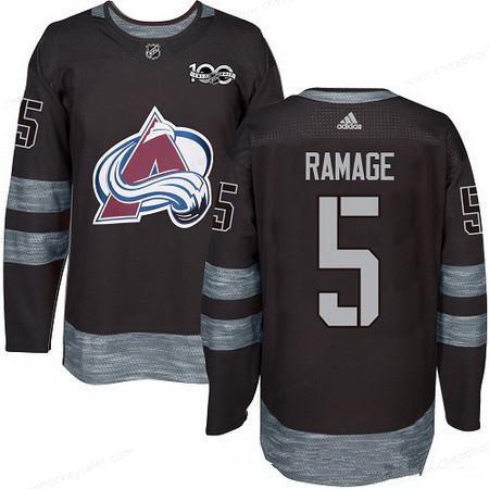 Men’s Colorado Avalanche #5 Rob Ramage Black 100Th Anniversary Stitched NHL 2017 Adidas Hockey Jersey