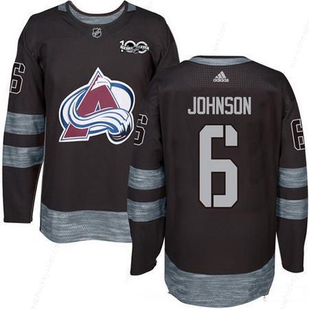 Men’s Colorado Avalanche #6 Erik Johnson Black 100Th Anniversary Stitched NHL 2017 Adidas Hockey Jersey