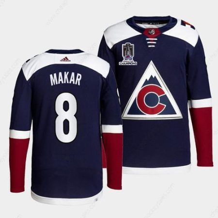 Men’s Colorado Avalanche #8 Cale Makar 2022 Navy Stanley Cup Champions Patch Stitched Jersey