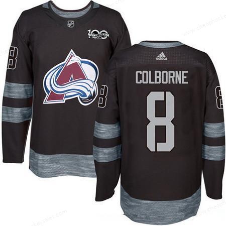 Men’s Colorado Avalanche #8 Joe Colborne Black 100Th Anniversary Stitched NHL 2017 Adidas Hockey Jersey