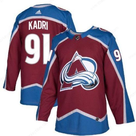 Men’s Colorado Avalanche #91 Nazem Kadri Adidas Authentic Burgundy Home Jersey