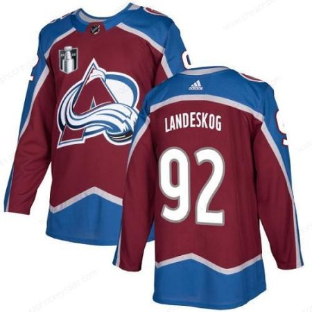 Men’s Colorado Avalanche #92 Gabriel Landeskog 2022 Burgundy Stanley Cup Final Patch Stitched Jersey