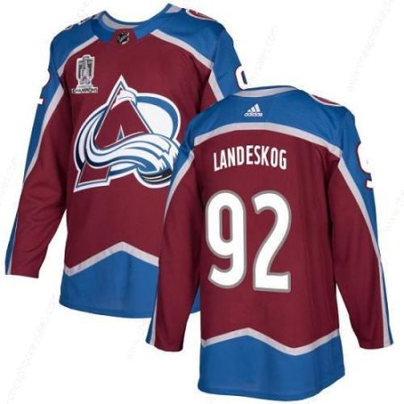 Men’s Colorado Avalanche #92 Gabriel Landeskog 2022 Stanley Cup Champions Patch Stitched Jersey