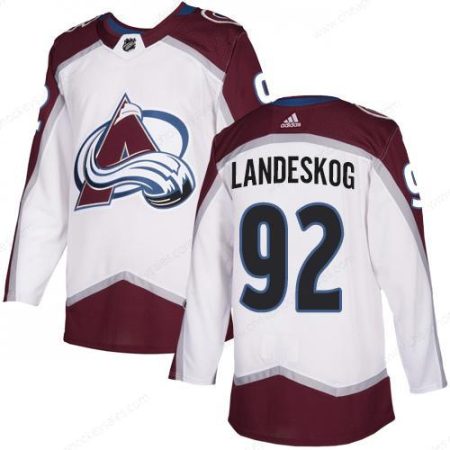 Men’s Colorado Avalanche #92 Gabriel Landeskog Adidas White Away Authentic NHL Jersey