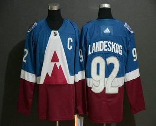 Men’s Colorado Avalanche #92 Gabriel Landeskog Blue 2020 Stadium Series Adidas Stitched NHL Jersey