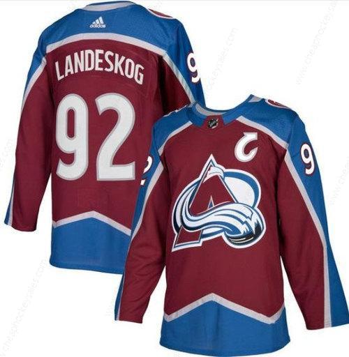 Men’s Colorado Avalanche #92 Gabriel Landeskog Burgundy With C Patch Stitched Jersey