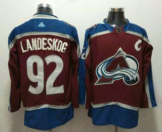 Men’s Colorado Avalanche #92 Gabriel Landeskog Red With C Patch 2017-2018 Hockey Stitched NHL Jersey