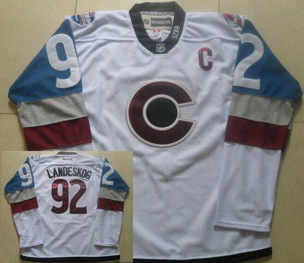 Men’s Colorado Avalanche #92 Gabriel Landeskog Reebok White 2016 Stadium Series Hockey Jersey