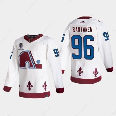 Men’s Colorado Avalanche #96 Mikko Rantanen 2022 White Stanley Cup Champions Patch Stitched Jersey