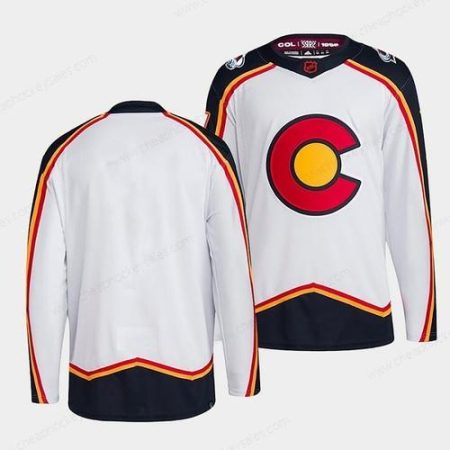 Men’s Colorado Avalanche Blank White 2022-23 Reverse Retro Stitched Jersey