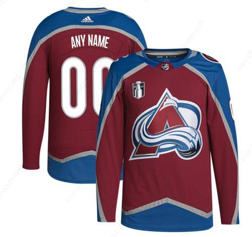 Men’s Colorado Avalanche Custom 2022 Burgundy Stanley Cup Final Patch Stitched Jersey