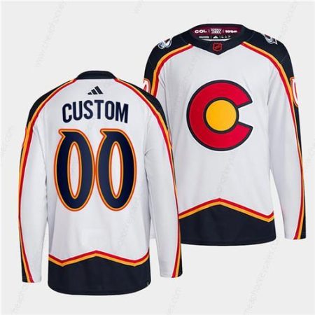 Men’s Colorado Avalanche Custom White 2022-23 Reverse Retro Stitched Jersey