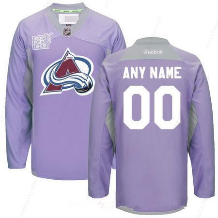 Men’s Colorado Avalanche Purple Pink Custom Reebok Hockey Fights Cancer Practice Jersey