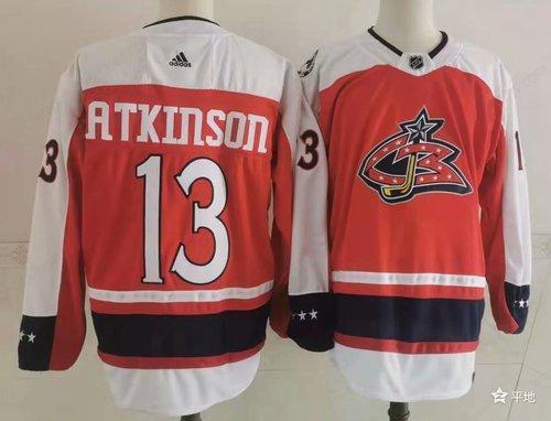 Men’s Columbus Blue Jackets #13 Cam Atkinson Orange 2021 Retro Stitched NHL Jersey