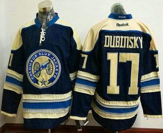 Men’s Columbus Blue Jackets #17 Brandon Dubinsky Blue Third Stitched NHL Reebok Hockey Jersey