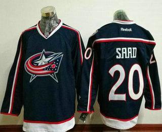 Men’s Columbus Blue Jackets #20 Brandon Saad Navy Blue Home Stitched NHL Reebok Hockey Jersey