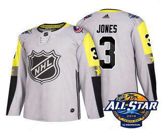 Men’s Columbus Blue Jackets #3 Seth Jones Grey 2018 NHL All-Star Stitched Ice Hockey Jersey