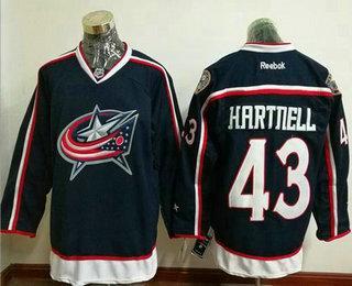 Men’s Columbus Blue Jackets #43 Scott Hartnell Navy Blue Home Stitched NHL Reebok Hockey Jersey