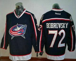 Men’s Columbus Blue Jackets #72 Sergei Bobrovsky Navy Blue Home Stitched NHL Reebok Hockey Jersey