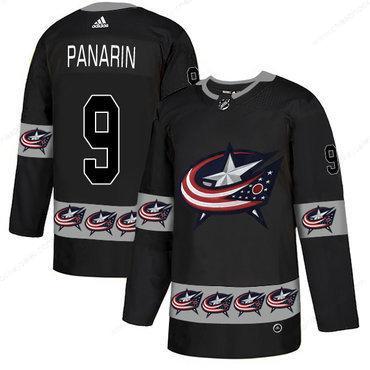 Men’s Columbus Blue Jackets #9 Artemi Panarin Black Team Logos Fashion Adidas Jersey