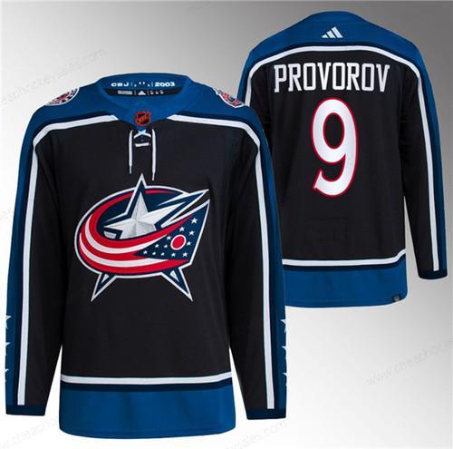 Men’s Columbus Blue Jackets #9 Ivan Provorov Black 2022-23 Reverse Retro Stitched Jersey