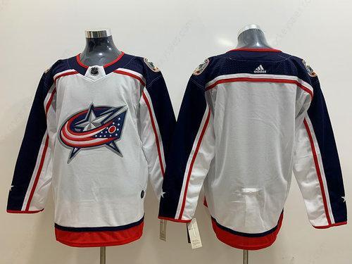 Men’s Columbus Blue Jackets Blank White Adidas Jersey